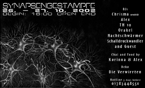 S Y N A P S E N G E S T A M P F E 2 Nov 02 Nahe Koblenz Germany Goabase ॐ Parties And People