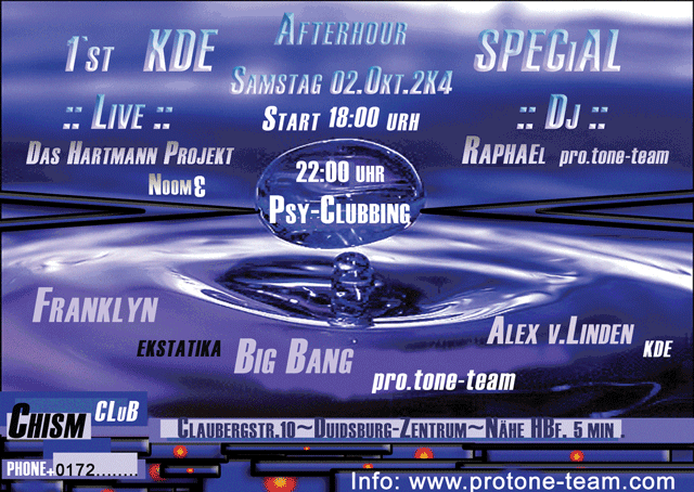 1st Klang der Essenzen Afterhour goes Psy-CLubbing · 2 Oct 2004 · NRW ...