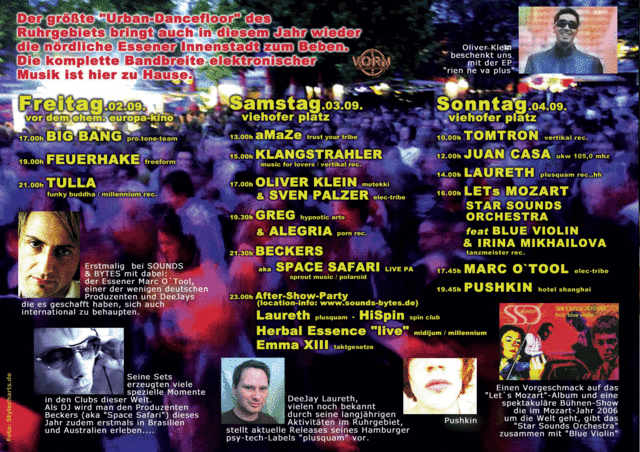 Party Flyer -free-city-festival- SOUNDS & BYTES @ESSEN.ORIGINAL 2 Sep '05, 17:00