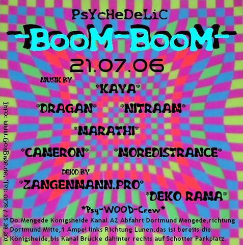 Party Flyer **PsYcHeDeLiC**BooM-BooM** 21 Jul '06, 22:00