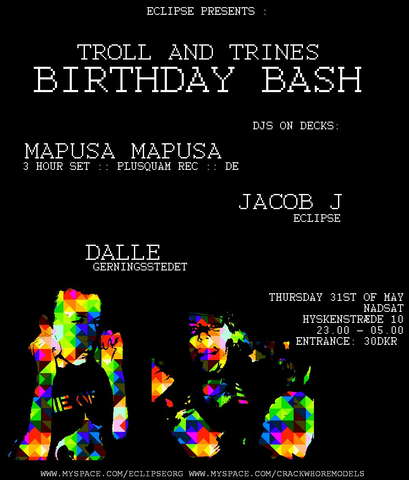 Party Flyer Eclipse :: Dgp & Trolls Birthday Bash 31 May '07, 22:00