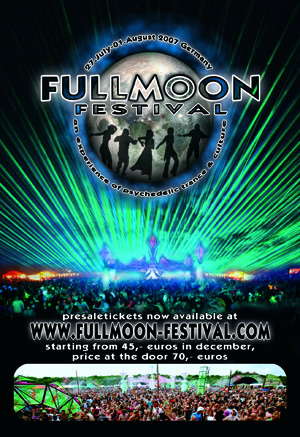Party Flyer FULLMOON FESTIVAL 27 Jul '07, 22:30
