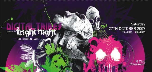 Party Flyer Alchemy Records - Digital Tribes - FRIGHT NIGHT- Halloween 27 Oct '07, 23:00