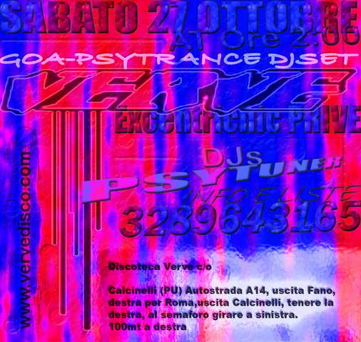 Party Flyer Psy @ Verve Disco - Calcinelli 27 Oct '07, 23:30