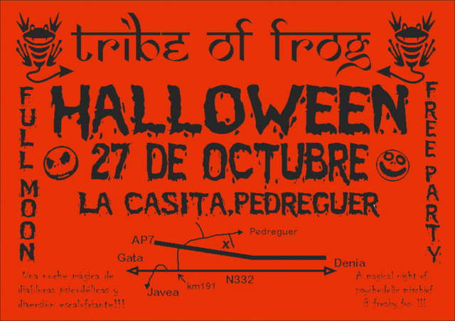 Party Flyer TRiBE oF FRoG presents: HALLOWEEN-FULL MOON FREE PARTY!!! 27 Oct '07, 23:30