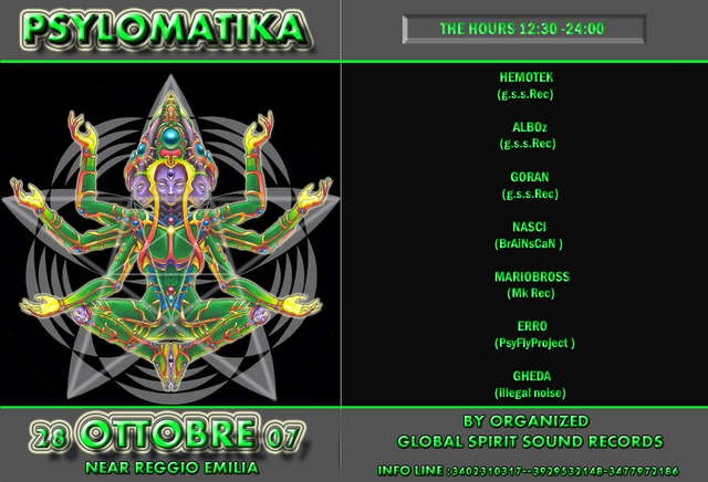 Party Flyer P.S.Y.L.O.M.A.T.I.K.A 28 Oct '07, 12:30