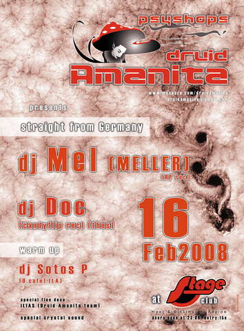 Party Flyer DRUID AMANITA 16 Feb '08, 23:00