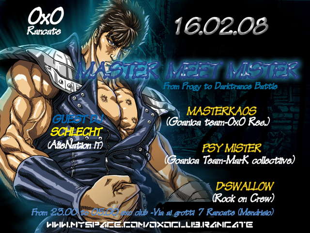Party Flyer Goanica Pres++++Master Meets Mister Goa NIght ++++ 16 Feb '08, 23:00