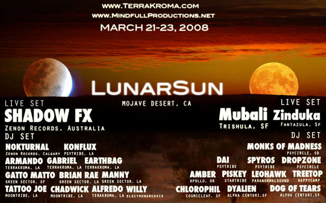 Terrakroma & Mindful: LUNARSUN in MOJAVE DESERT(3day outd) · 21 Mar '08, 19:00