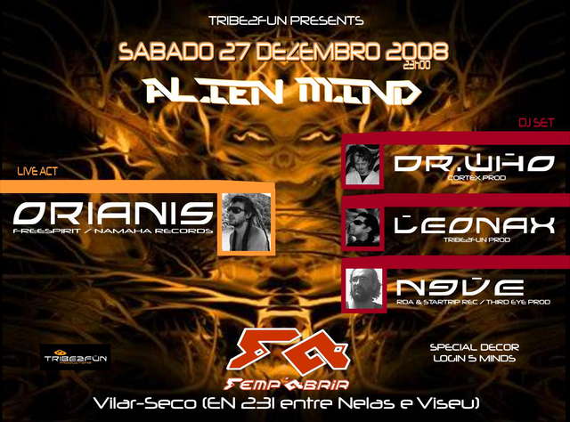 Party Flyer ALIEN MIND 27 Dec '08, 23:00