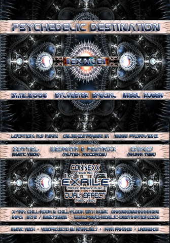 Party Flyer ! Psychedelic Destination - Sylvester Special - EXAILE LIVE 31 Dec '08, 22:00