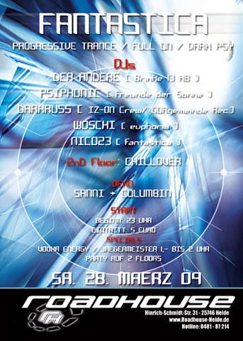 Party Flyer FANTASTICA THE CLUB 28 Mar '09, 23:00