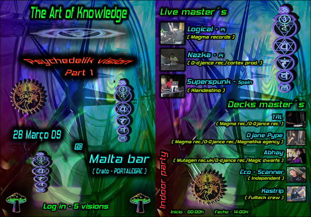 Party Flyer The Art of Knowledge - Psychedelik Vision_Part 1 28 Mar '09, 23:30