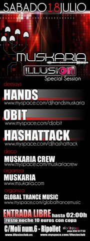 Party Flyer www.muskaria.com :: Muskaria Crew Party @ Illusion Club 18 Jul '09, 23:30