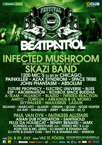 Party Flyer ***SAMSARA STAGE @ BEATPATROL TIMETABLE & DJ UPDATE*** 24 Jul '09, 12:00