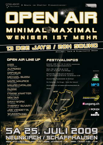Party Flyer Open Air Minimal Maximal 25 Jul '09, 16:00