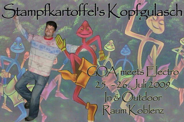 Party Flyer Stampfkartoffels Kopfgulasch 25 Jul '09, 15:00