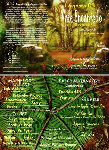 Party Flyer * Sonik & Friends & Tubo d'Ensaio * 1 De Agosto de 2009 1 Aug '09, 23:00