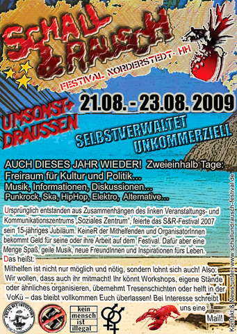 Party Flyer Schall & Rausch Festival 2009 Norderstedt 21 Aug '09, 12:00