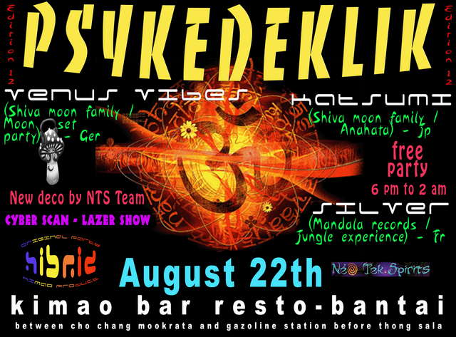 Party Flyer Psykedeklik 22 Aug '09, 18:00