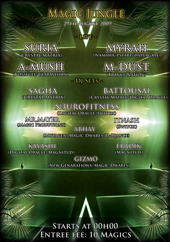 Party Flyer MAGIC JUNGLE 2009 29 Aug '09, 22:00