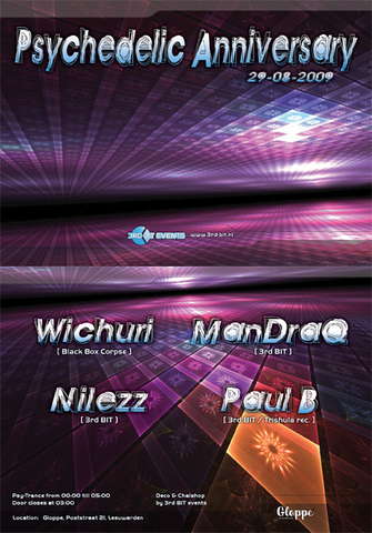 Party Flyer Psychedelic Anniversary 29 Aug '09, 23:30