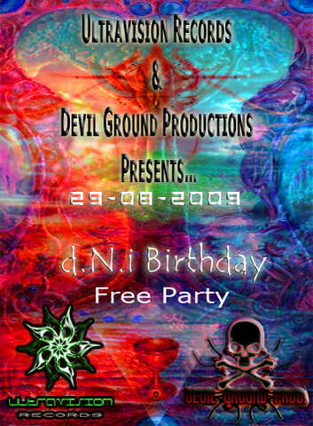 Party Flyer Ultravision Recs & Devil Ground Prod Presents d.N.i Birthday 29 Aug '09, 23:00