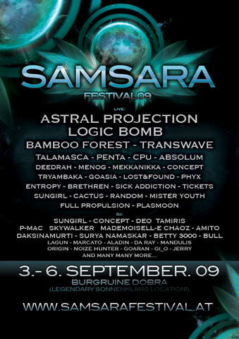 Who is coming? · ***SAMSARA FESTIVAL*** TIMETABLE ONLINE · 3 Sep 2009 ·  LOWER AUSTRIA (Austria) · goabase ॐ parties and people
