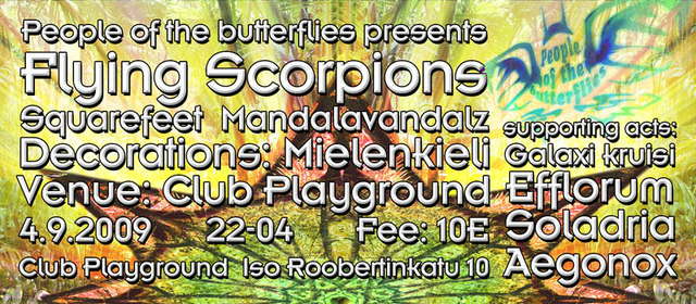 Party Flyer POTB pres. FLYING SCORPIONS 4 Sep '09, 22:00