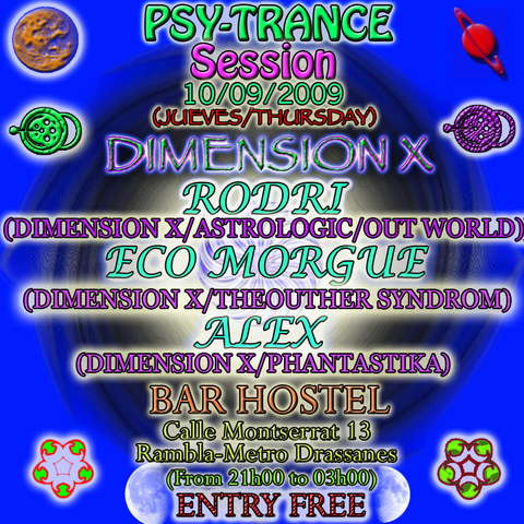 Party Flyer DIMENSION X 10 Sep '09, 21:00