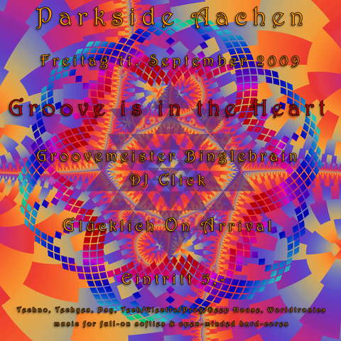 Party Flyer Groove is in the Heart - Glücklich On Arrival 11 Sep '09, 20:00