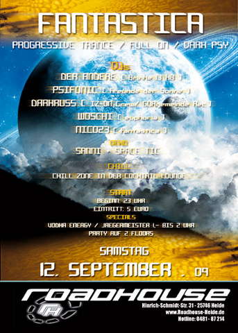Party Flyer FANTASTICA THE CLUB 12 Sep '09, 23:00
