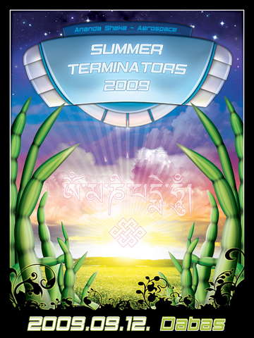 Party Flyer Summer terminators (Ananda Shake, Aerospace, Y-east) 12 Sep '09, 22:00