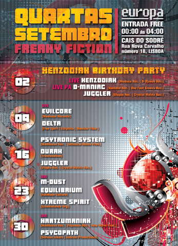 Party Flyer Freaky Fiction @ Europa 23 Sep '09, 23:30