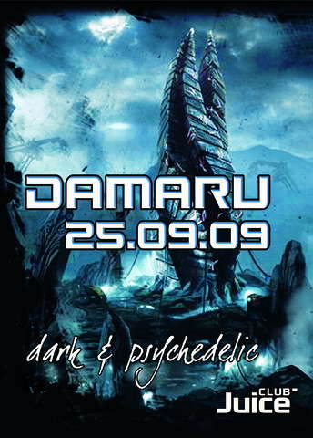 Party Flyer Damaru - Dark & Psychedelic 25 Sep '09, 23:00