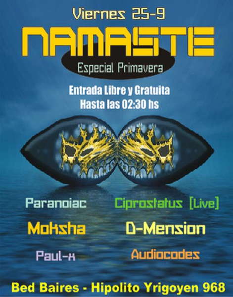 Party Flyer Namaste Spring Time 25 Sep '09, 23:30