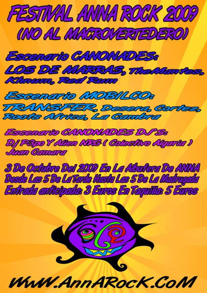 Party Flyer AnnaRock "NO AL MACROVERTEDERO" 3 Oct '09, 17:00