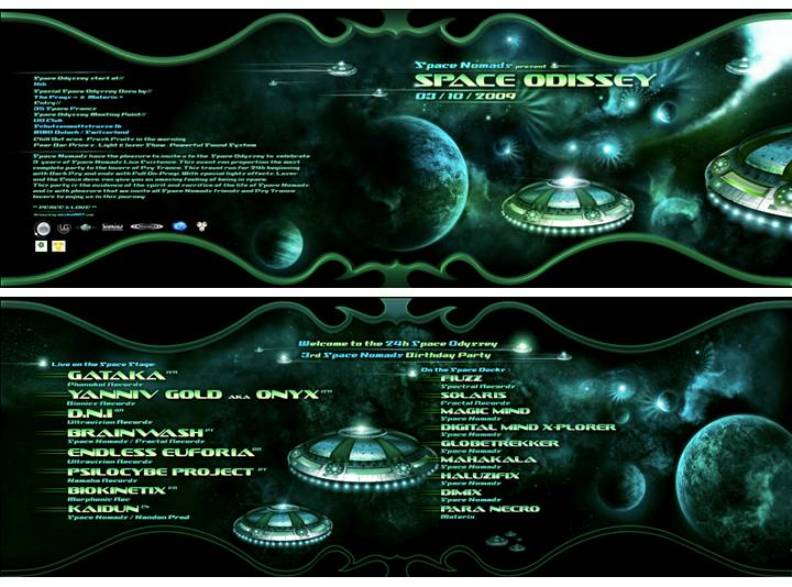 Party Flyer ..:: Space Odyssey - 3 years Space Nomads ::.. 3 Oct '09, 16:00