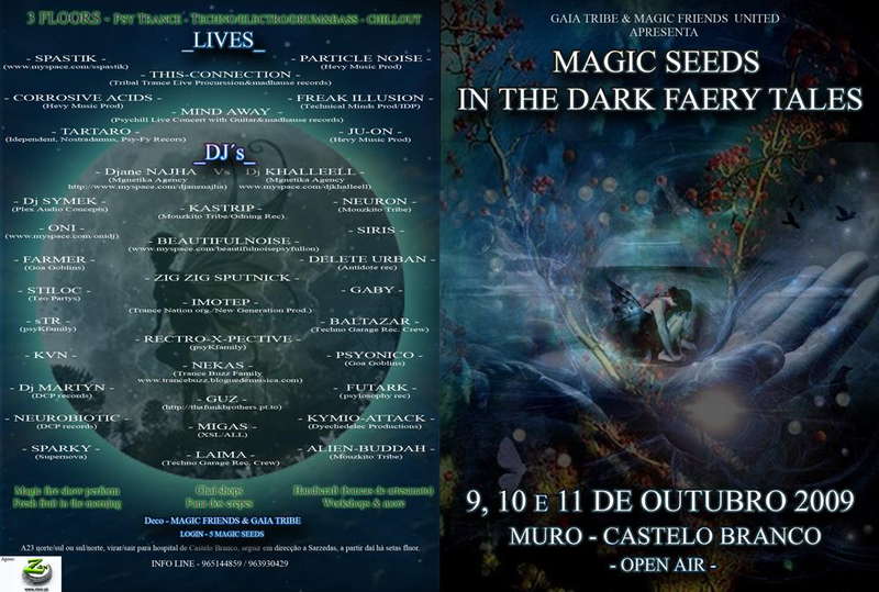 Party Flyer MAGIC SEEDS IN THE DARK FAERY TALES 9 Oct '09, 19:00