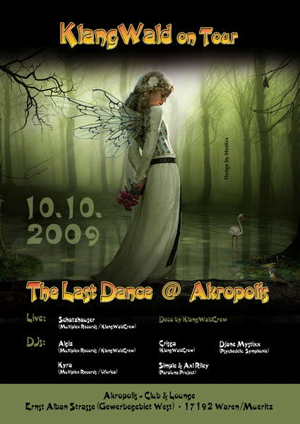 Party Flyer KlangWald On Tour - The Last Dance @ Akropolis 10 Oct '09, 22:00