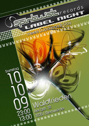 Party Flyer Waldfrieden - Spin Twist Label Night meets DJoanna`s B-Day 10 Oct '09, 23:00