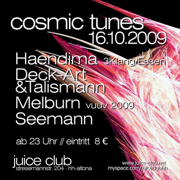 Party Flyer Cosmic Tunes - serious psytrance 16 Oct '09, 23:00