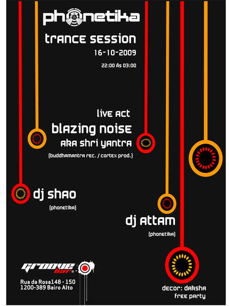 Party Flyer Phonetika Session @ Groove Bar 16 Oct '09, 22:30