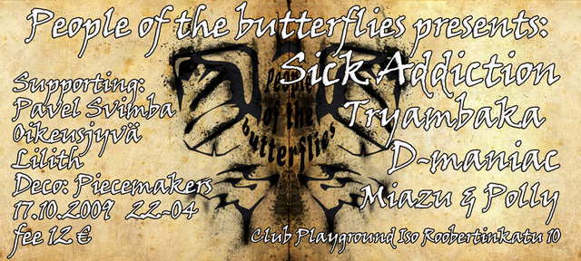 Party Flyer POTB pres. SICK ADDICTION 17 Oct '09, 22:00