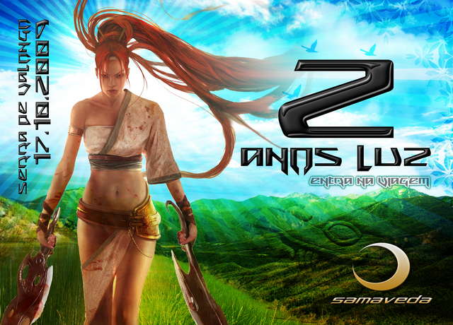 Party Flyer SAMAVEDA - 2 ANOS LUZ 17 Oct '09, 22:00