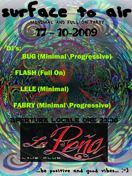 Party Flyer --- SURFACE TO AIR --- 17 Oct '09, 23:30
