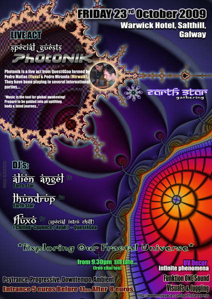 Party Flyer EARTH STAR Gathering 23 Oct '09, 21:30