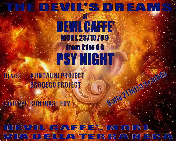 Party Flyer THE DEVIL'S DREAMS 23 Oct '09, 21:00