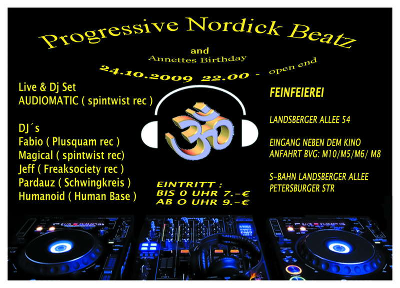 Party Flyer Progressive Nordick Beatz 24 Oct '09, 22:00