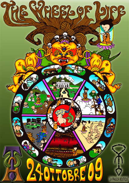 Party Flyer ..:THE WHEEL OF LIFE:.. LUCAS - POGO - MASTER BLASTERS LIVE 24 Oct '09, 22:00